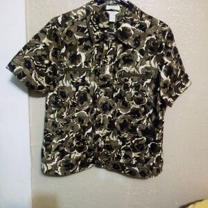 Christopher and Banks flower camouflage style shirt